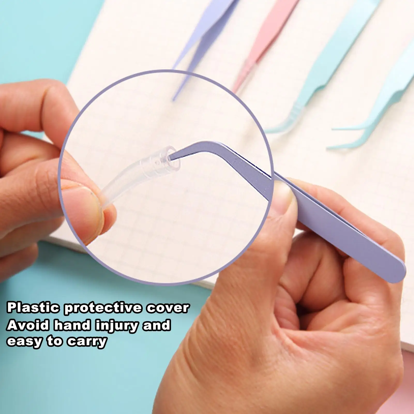 

Stainless Steel Scrapbook Sticker Tape Picking Straight Head Elbow Tweezers Album DIY Crafts Supplies Lash Extension Tweezers
