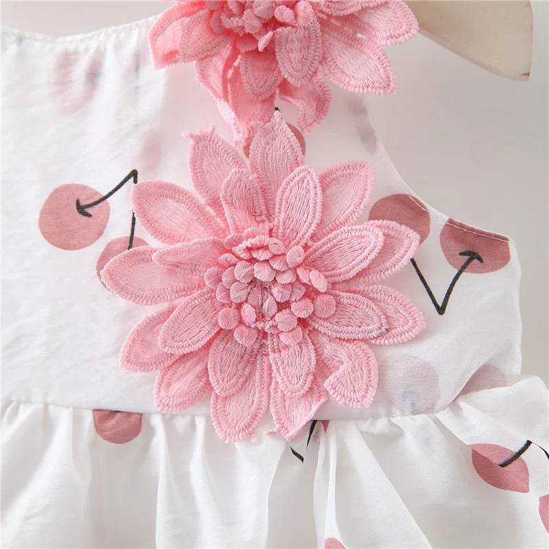 2 pz/SetSummer nuovo vestito per bambini ragazza edizione coreana bambina due fiori gonna stampata con cappello