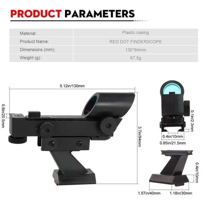 نطاق مكتشف النقطة الحمراء اتجاه سطوع قابل للتعديل لمراقبة الكواكب للتلسكوب الفلكي