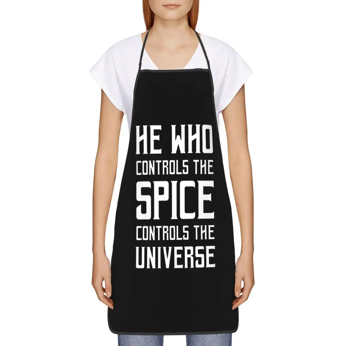 مضحك هو الذي يتحكم في التوابل يتحكمون الكون مريلة مآزر للجنسين المطبخ الشيف Tablier المطبخ للطبخ الخبز #2