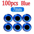 100pcs Blue 7mm