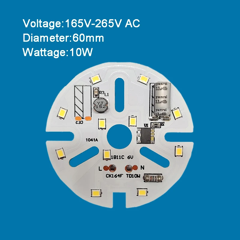 AC 220V bez kierowcy Chip Led biała ciepła 4000K trójkolorowa lampa tablica świetlna żarówka źródło okrągłe światło