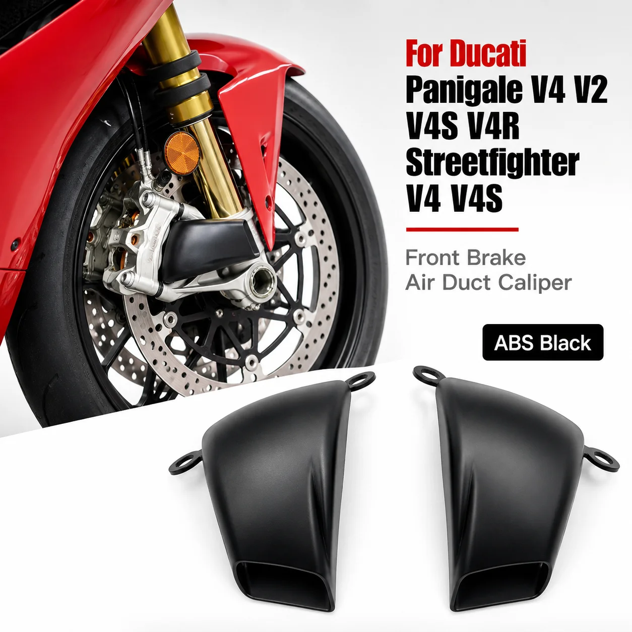 Per DUCATI PANIGALE V4 V2 V4S V4R Streetfighter ABS Nero Condotto Aria Freno Anteriore Copertura Radiatore Pinza Freno Accessorio Moto