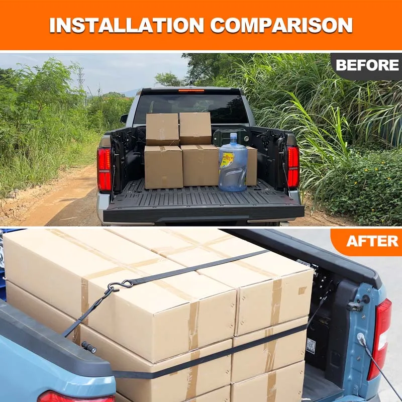 

1Pcs Carbon steel black For Ford Maverick 2022+ car cargo box fixing belt ratchet tightener car modification accessories