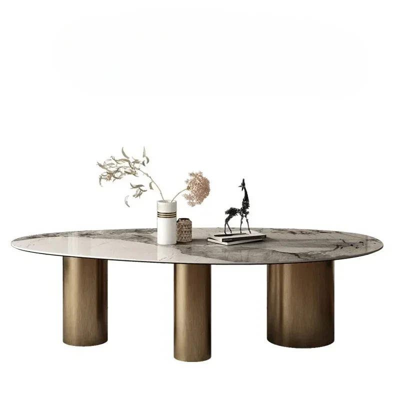 

Slate Dining Table And Chair Combination For Large Family Modern Minimalist Light Luxury Villa Kitchen Table Furniture