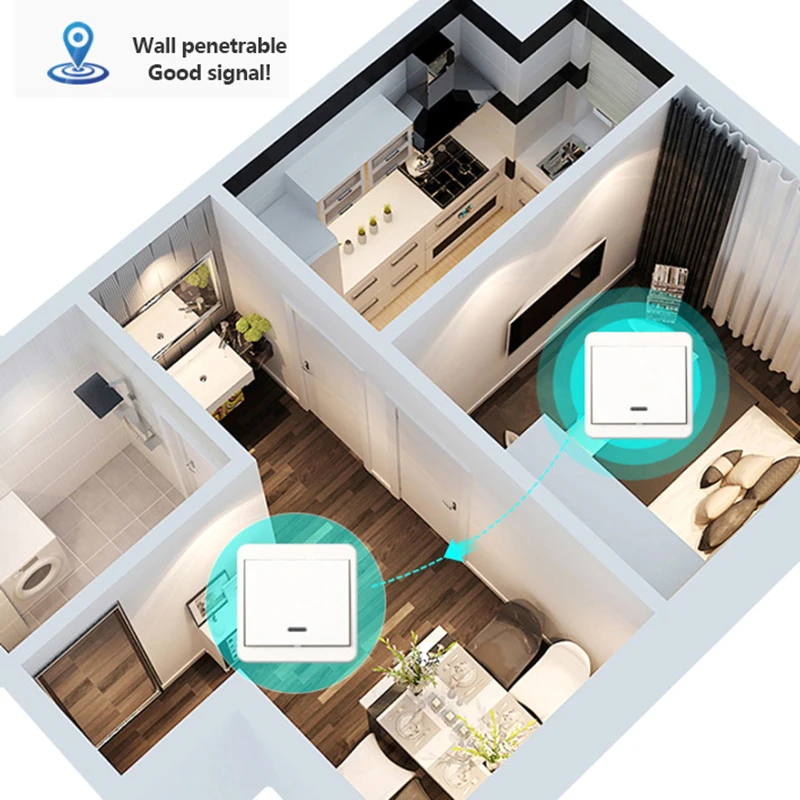 Drahtlose Fernbedienung Schalter Panel Intelligente Dual Control Verkabelung-freies Zufällige Aufkleber Hause Licht Taste Rocker   Schalter