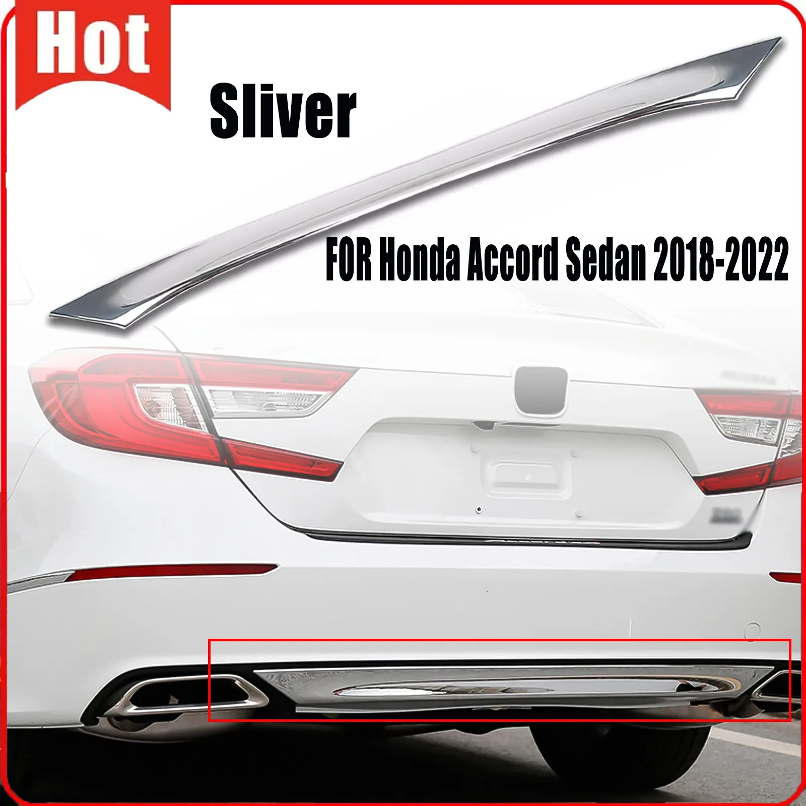 

Chrome Rear Lid Sliver Bumper Moulding Strip Trim For Honda Accord Sedan 2018-22