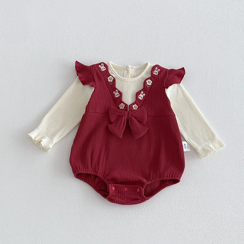 

Новинка 2026 года: Весенний комбинезон для девочек 0-24 месяца, хлопковый, с длинным рукавом, для новорожденных