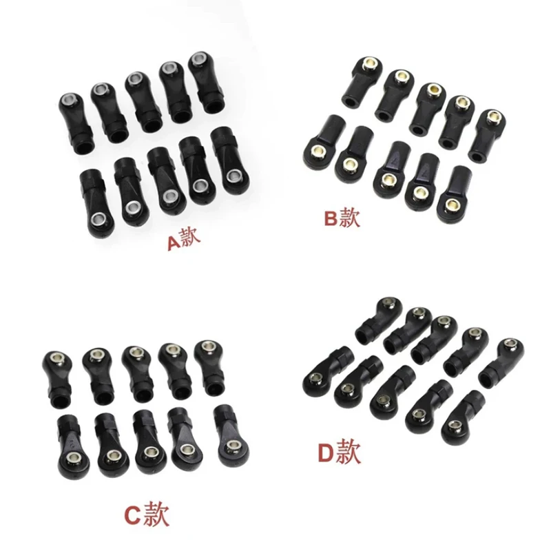 10pcs M4 Plastic Tie Push Link Rod End Joint Ball Head Holder for 1/8 & 1/10 RC Truck Buggy Crawler Car Ugrade part Accessory