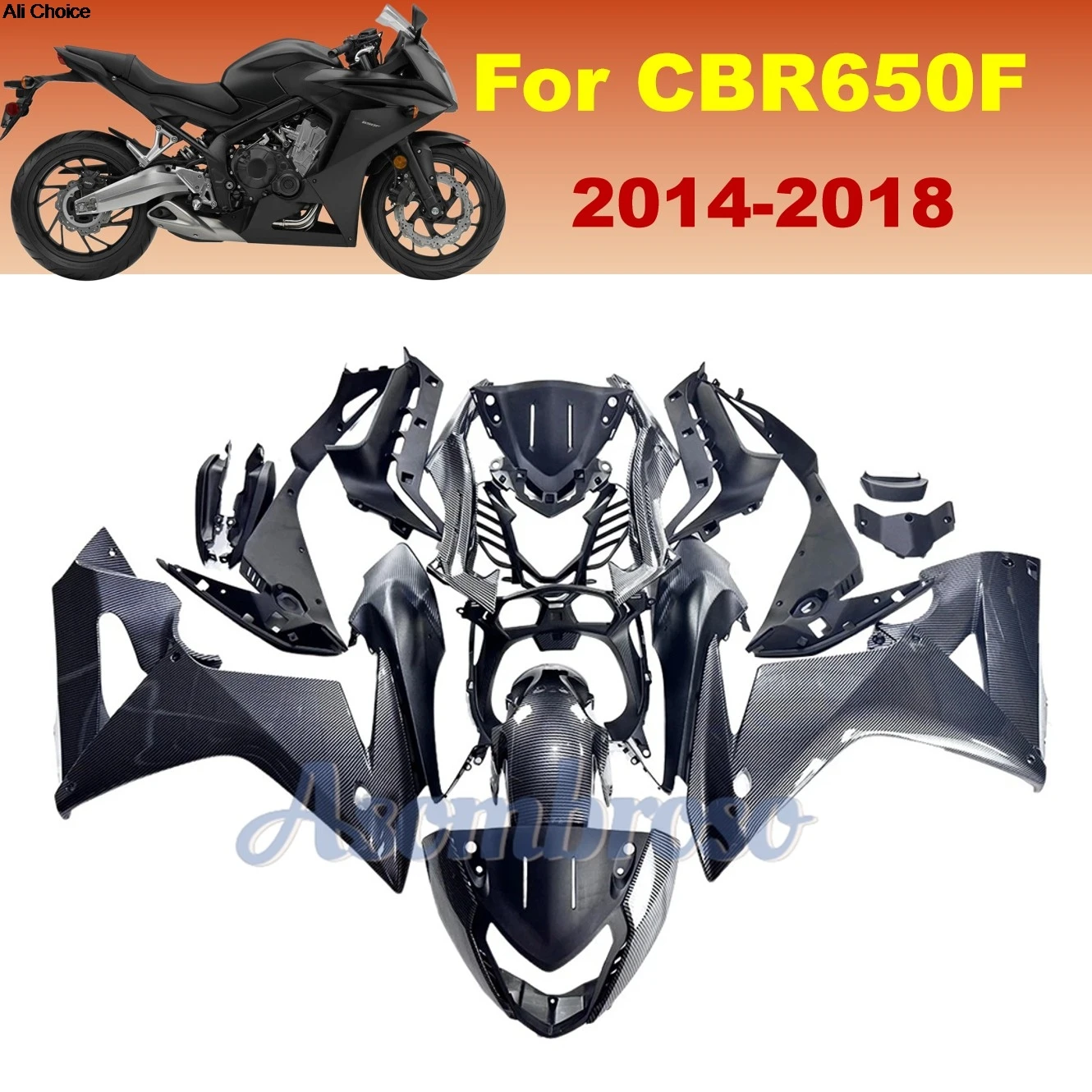 Carbon Fiber Look Fairing Kit For Honda 2014 2015 2016 CBR650F 2017 2018 CBR 600F ABS Plastic Bodywork Set