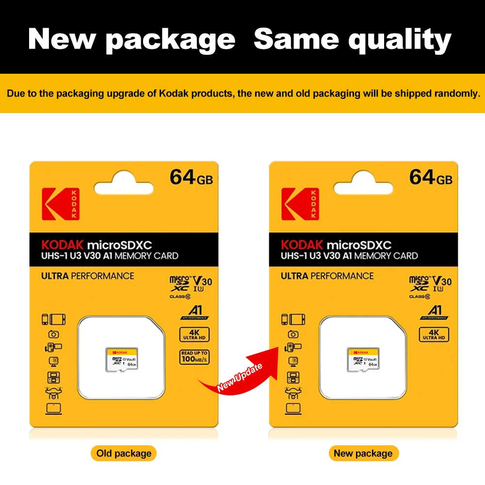 KODAK Micro SD TF-Karte 256 GB 64 GB 32 GB Speicherkarte 128 GB Klasse 10 Microsd SD-Karte 100 MB/S UHS-I A1-Karte für Telefon/PC – Detail 11
