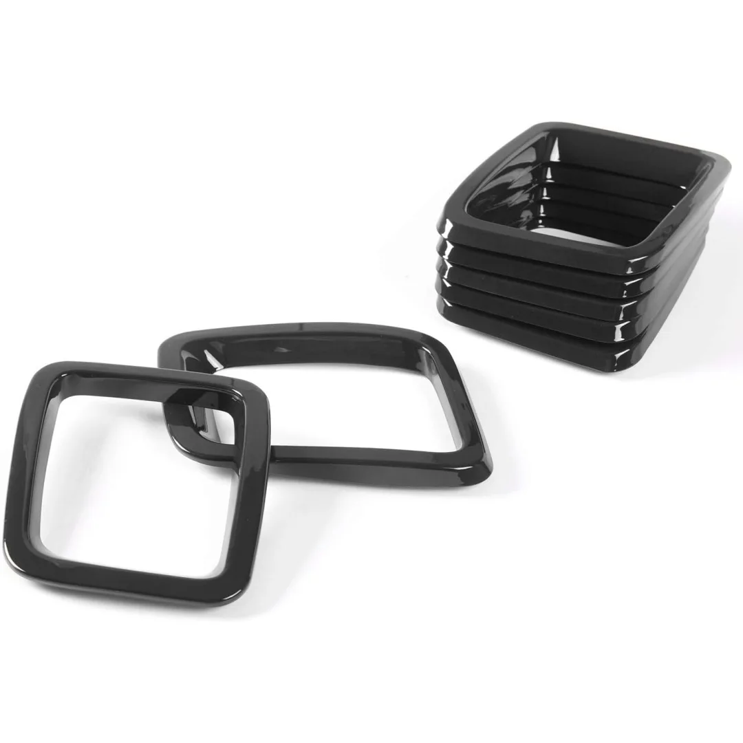 7Pcs Front Grille Inserts Trim Rings Gloss Black Grill Decor Cover For Jeep Compass 2017‑2020 Car Modification Accessories view 5