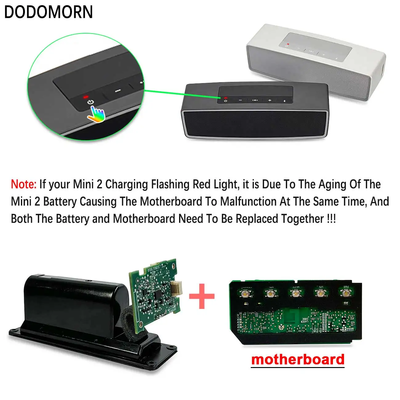 Imagem -04 - Dodomorn-placa-mãe para Bose Soundlink Mini Alto-falante Bluetooth Placa Principal Acessórios de Reparo Bateria Novo Entrega Rápida 080841