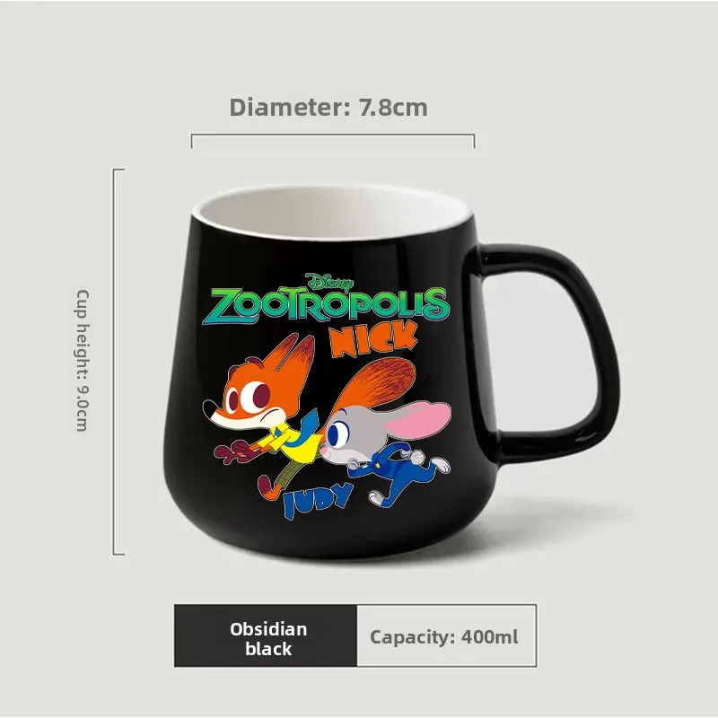 400 مللي ديزني Zootopia الإبداعية السيراميك فنجان شاي القهوة للزوجين أنيمي القدح المشروبات الحلوى الإفطار كوب حليب مقبض درينكوير