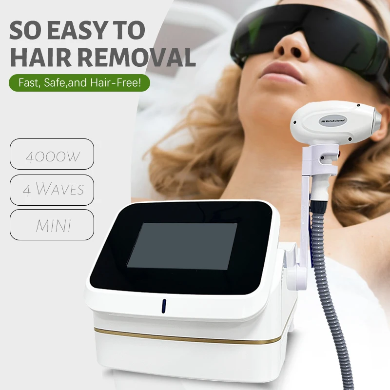 

Профессиональный титановый ледяной лазер 2025 755 808 1064 нм 4000 Вт Регулируемый аппарат для удаления волос Портативный для женщин и мужчин