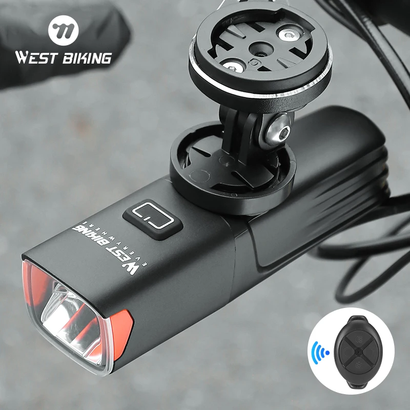 WEST BIKING Bike Headlight 1000LM USB Rechargeable Road MTB Front Lamp Wireless Control Bicycle Lights Ultralight Flashlight