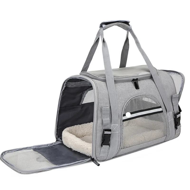 

Fashionable Portable Cat Backpack Oxford Breathable Small Pet Outing Carry Bag Zipper Closure Hand-Held Pet Carrier Going