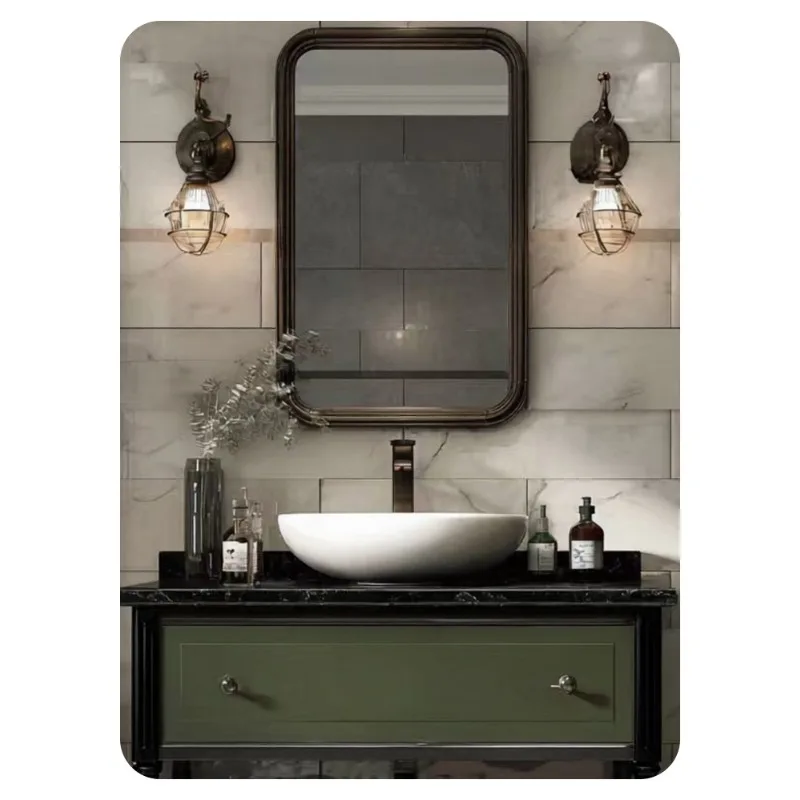 Floor-to-ceiling bathroom cabinet, ceramic integrated basin, oak paint washing table, wash basin cabinet combination