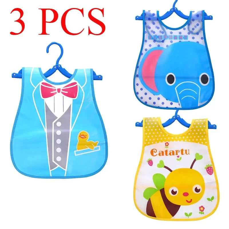 3PCS Cartoon Baby Lätzchen Wasserdichte Neugeborenen Lätzchen Fütterung Baby Spucktücher Mädchen Jungen Speichel Handtuch Druck Schürze