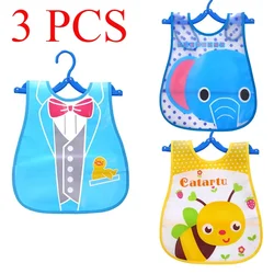 3 PCS Cartoon Baby Bibs Waterproof Newborn Bibs Feeding Baby Burp Cloths Girls Boys Saliva Towel Print Apron
