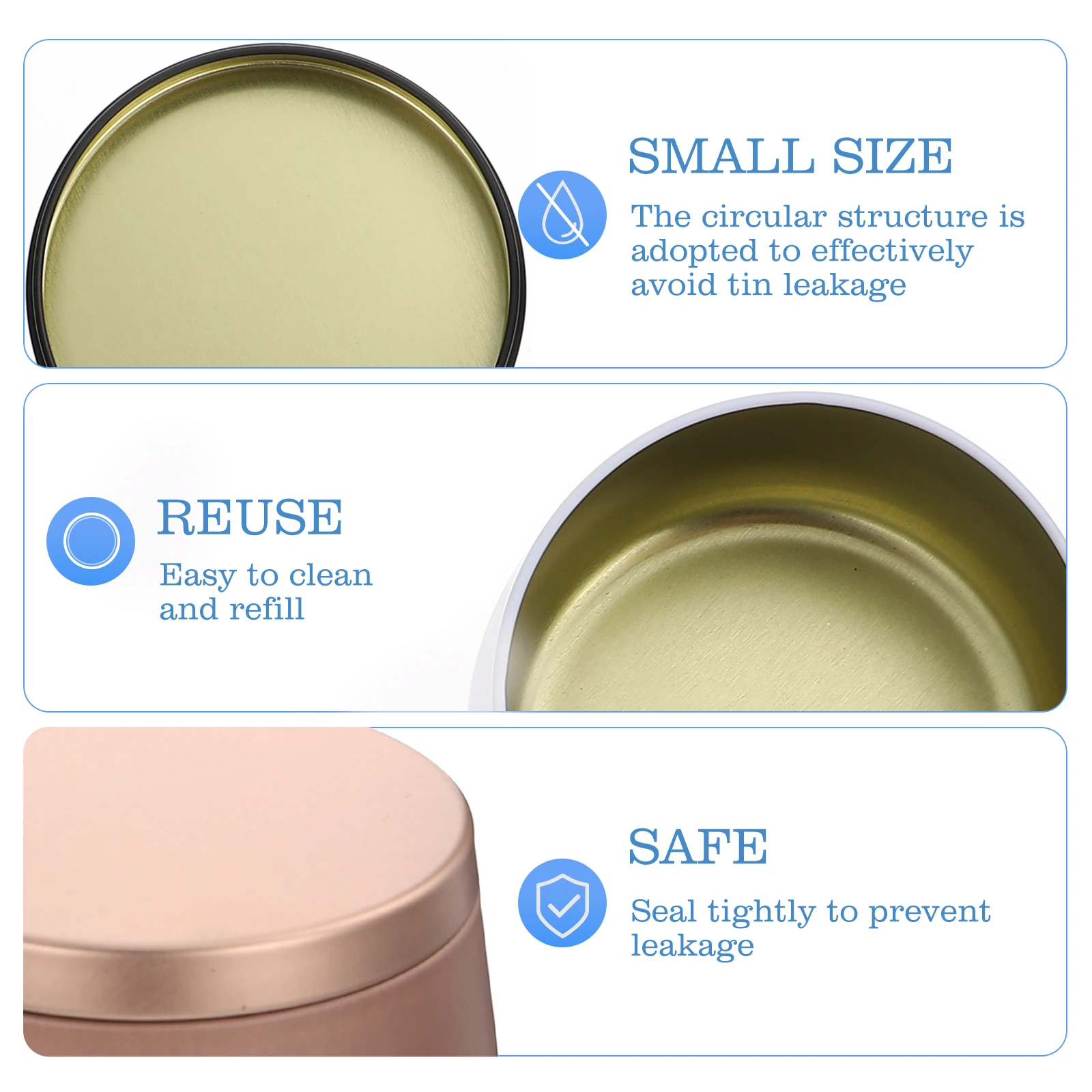 

3pcs Tinplate Cream Box Eye Cream Tin Box Cosmetics Jar With Lid Diy Container Sealed Tea Jars Storage Cans Metal Round