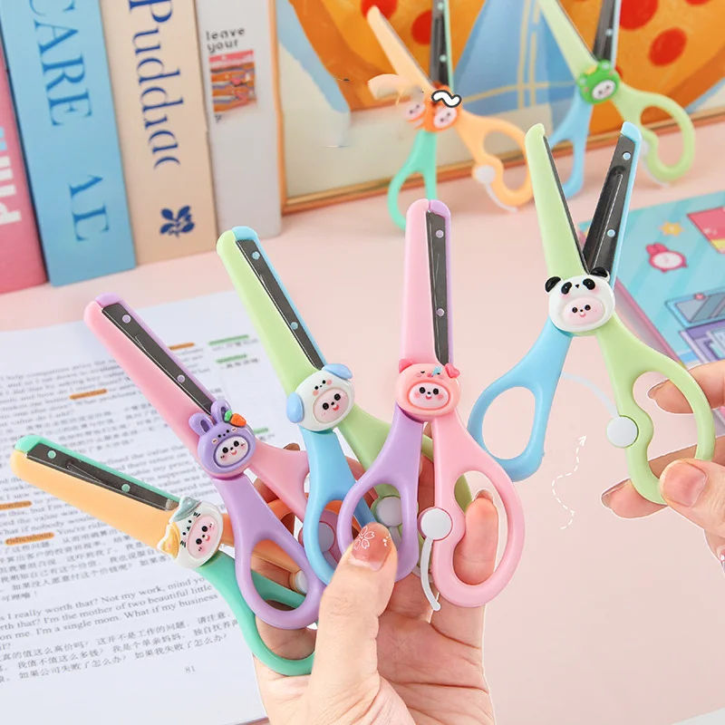 مقص سلامة للأطفال مقص حيوانات معدني مقص لطيف اليدوية للمدرسة قطع الورق مقص القرطاسية المنزلية اليدوية #1