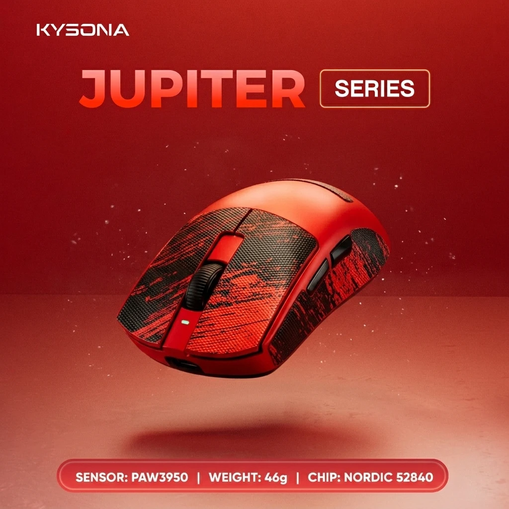 KYSONA Jupiter Series Gaming Mouse Wired Wireless Mice 8Khz PAW3950 Sensor Bluetooth 46g Rechargeable Web Driver For PC laptop — product photo 1 of 1