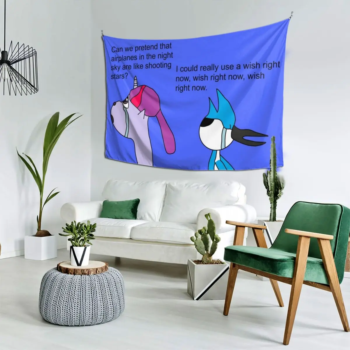 Можно мы притворись, что самолеты в ночное время небо как стрелять звезды. Гобелен. Дизайн комнаты. Гобелен скандинавского домашнего декора.