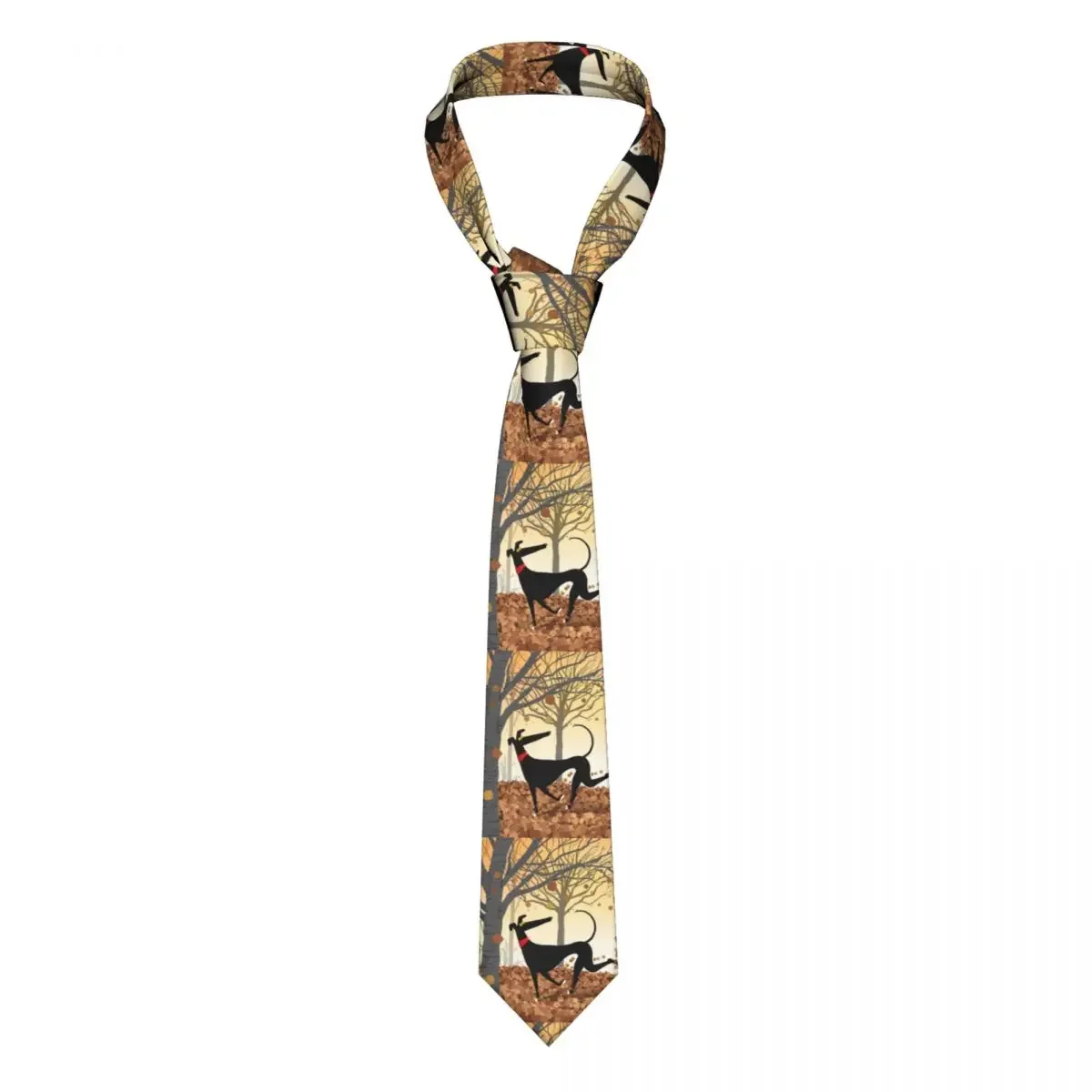 Autumn Hound Neckties Silk 8 cm Classic Greyhound Whippet Lurcher Dog Neck Tie for Men Suits Accessories Cravat Business