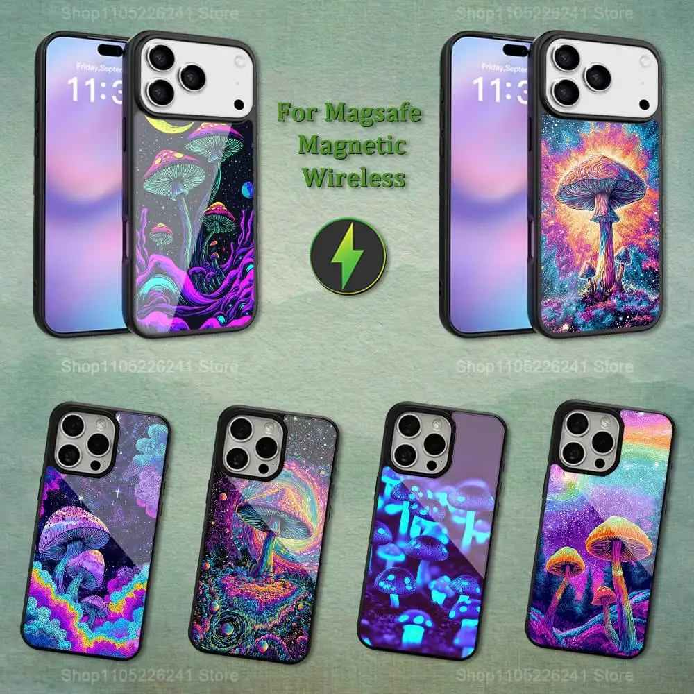 

Trippy Magic Mushroom Art Phone For iPhone 17,14,11,15,16,13,12,Pro,Max,For Magsafe,Plus,Mini, Magnetic Wireless Charging Case