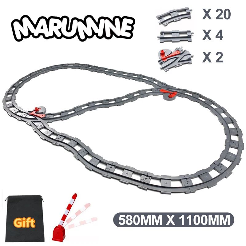 

Конструктор MARUMINE, железнодорожный трек, деталь для строительства, здание поезда, Сборная модель «сделай сам», набор для детей, мальчиков и девочек, рождественский подарок
