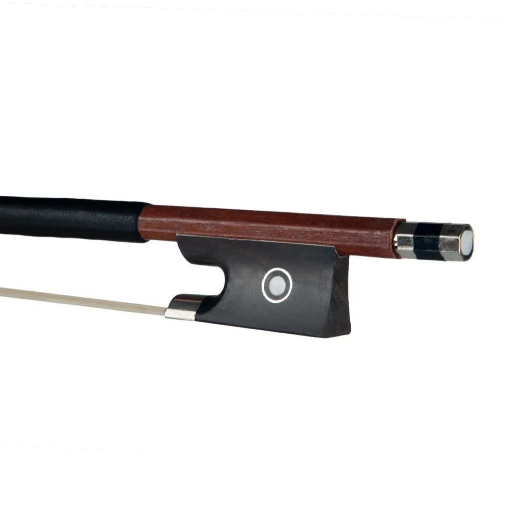 Student Violin Bow 4/4 Brazilwood Bow Ebony Frog Sheep Skin Grip Cupronickel Accessories Practice Bows