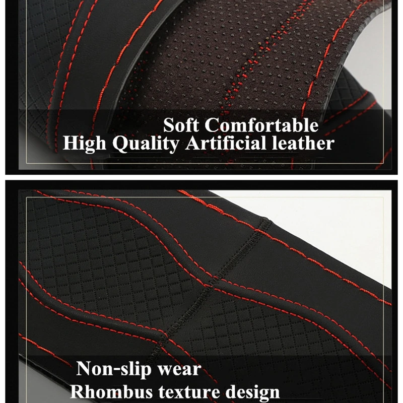 DIY Car Steering Wheel Covers 38cm Breathable Fiber Leather braid on the Steering-Wheel Cover Interior accessories