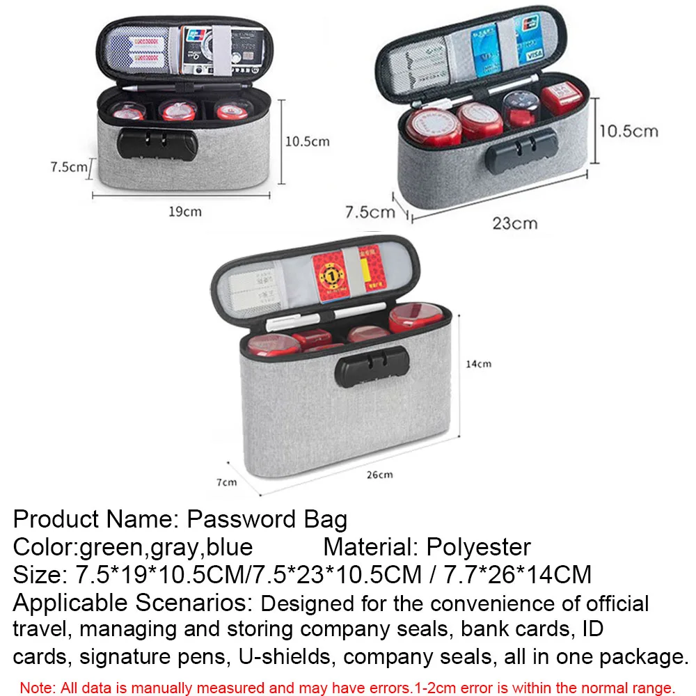 Waterproof Document Password Bag 3 Digit Password Lock Safe Box Card Money File Storage Bag Travel Home Office Organizer Case