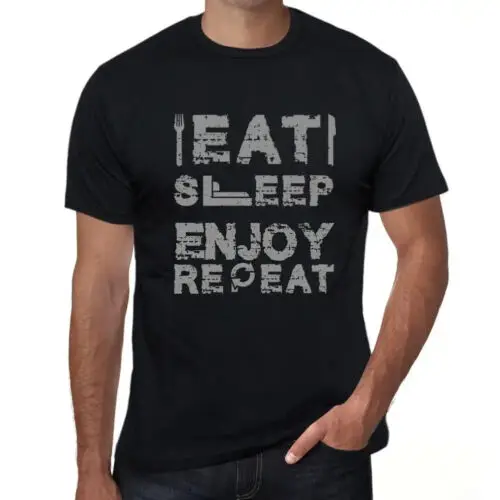 Heren Grafisch T-Shirt Eet Slaap Geniet Herhaal – Eat Sleep Enjoy Repeat