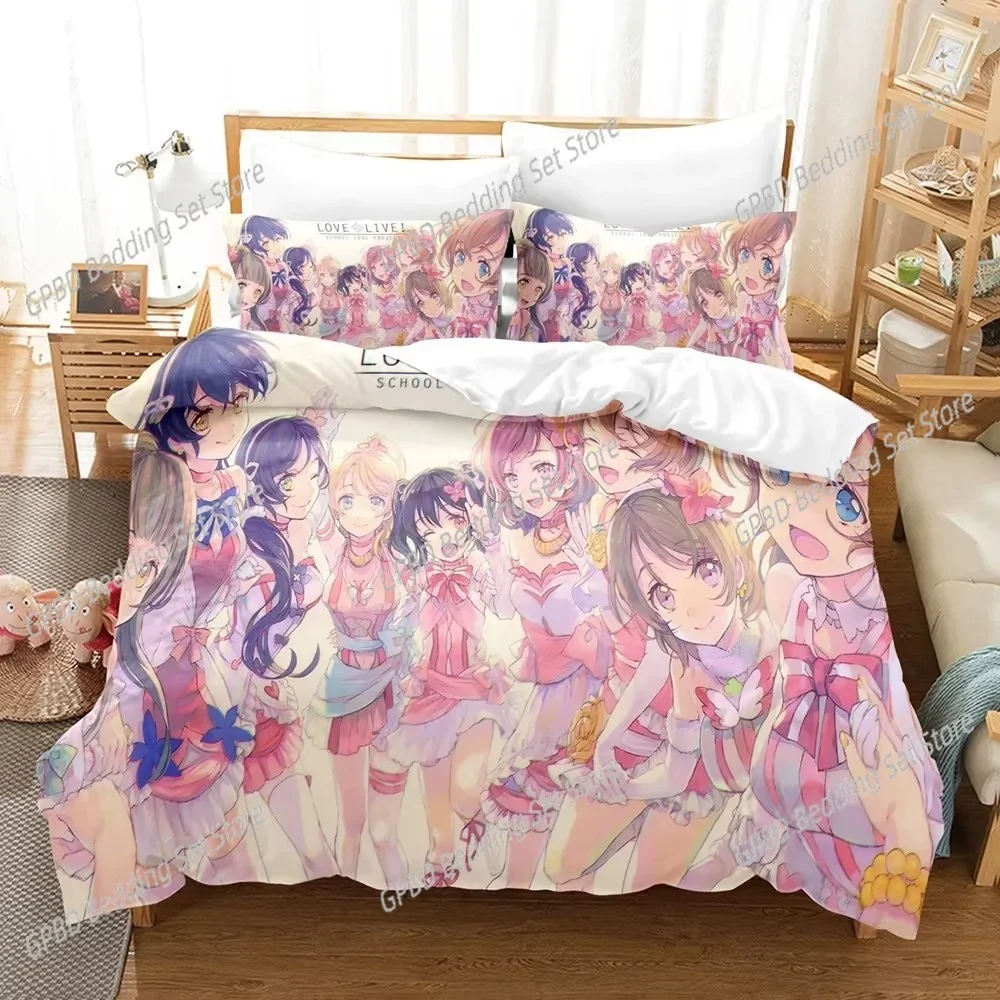 

Anime Love Live College Idol Festival 3D Duvet Cover Bedding Set Comforter Linen Pillowcases Home Decor Single Double King Queen