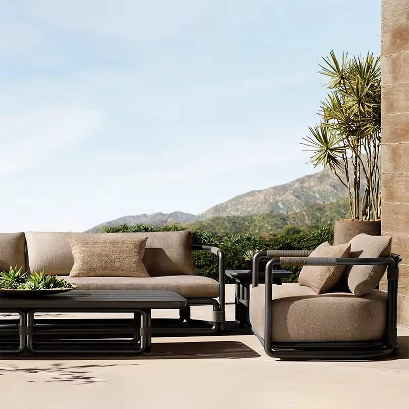 Modern Stylish Aluminum Garden Sofa Set for Outdoor Patio Courtyard Hotels Parks Living Room Leisure Home Furniture