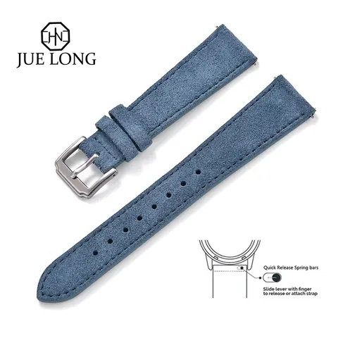 प्रीमियम ग्रेड क्विक रिलीज़ साबर लेदर वॉच स्ट्रैप विंटेज क्लासिक लेदर वॉचबैंड 18mm 19mm 20mm 22mm 8 best sales साबर घड़ी का पट्टा - №8