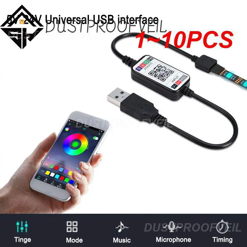 1~10PCS LED Strip Light Smart Phone Controller Wireless APP 4.0 Control USB/DC Connector For 4 Pin 5050 RGB Strip