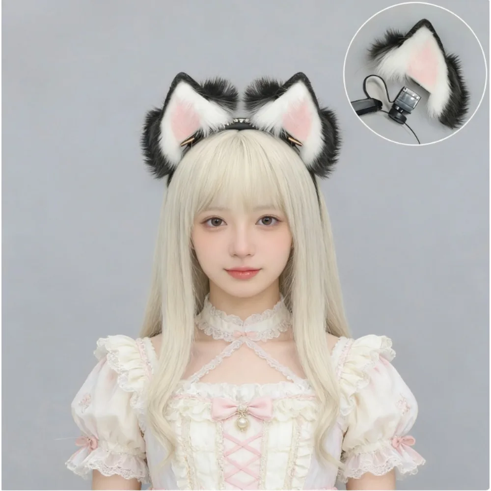 

Перезаряжаемая электрическая подвижная повязка на голову с кошачьими ушками, съемный ободок, имитация ушей животного, реквизит для косплея на Comic Con