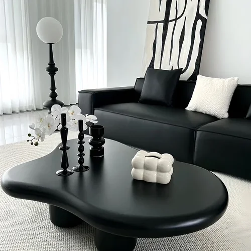 프렌치 블랙 클라우드 커피 찻상 크림, 심플하고 모던한 거실, 창의적인 불규칙 빛, 럭셔리 사이드 가구 