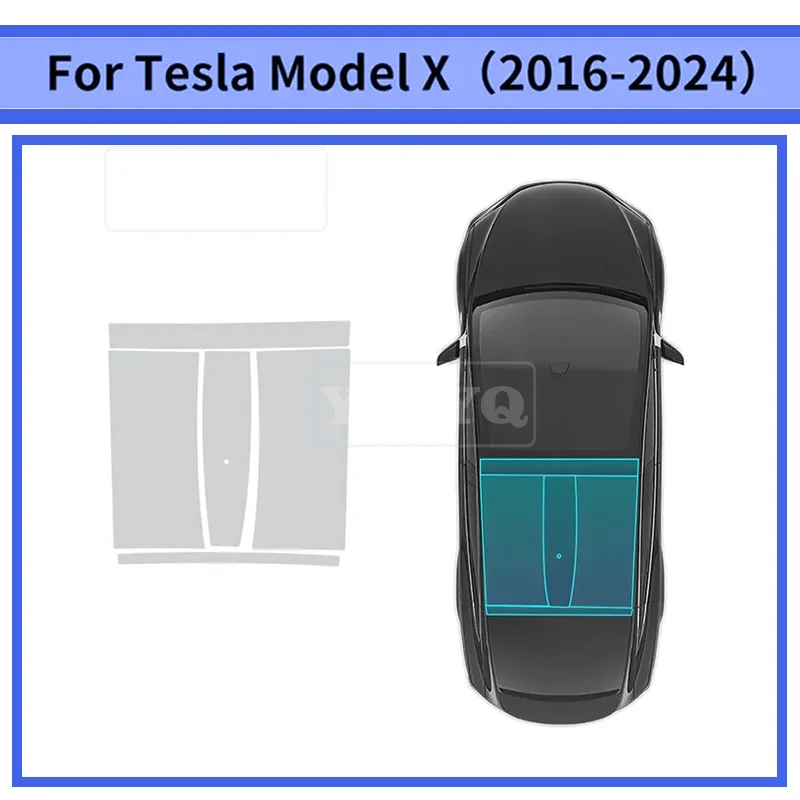 

For Tesla Model X 2016 2017 2018 2019 2020 2021 2022 2023 2024 TPU Ice Armor Pre-Cut Sunroof Protection Film Heat Insulation