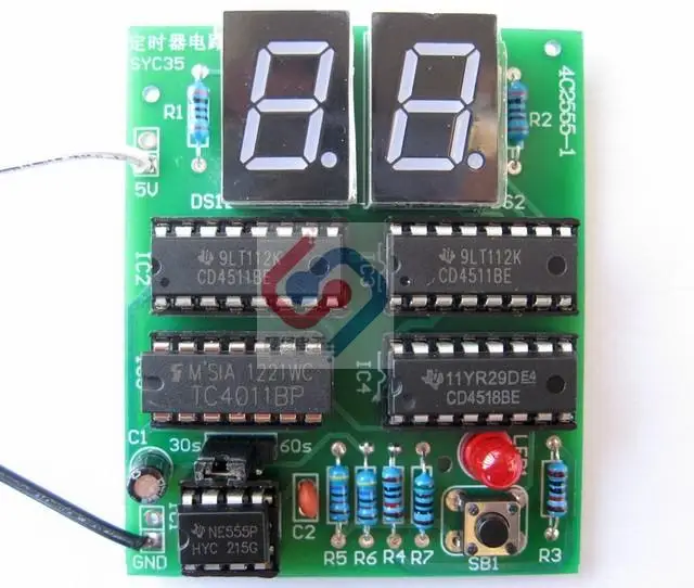 Timer Circuit Simple Stopwatch 30/60 Second Counter Training Kit Electronic DIY Parts SYB17