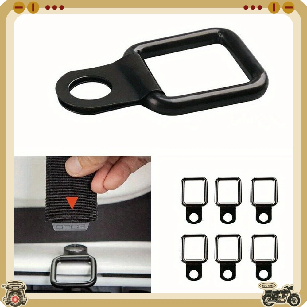 6-piece D-hook Fastening Anchor Ring, Heavy-duty Fixed Point Anchor, D-hook Suitable for Jeep Wrangler JL JK TJ JT 1996-2022