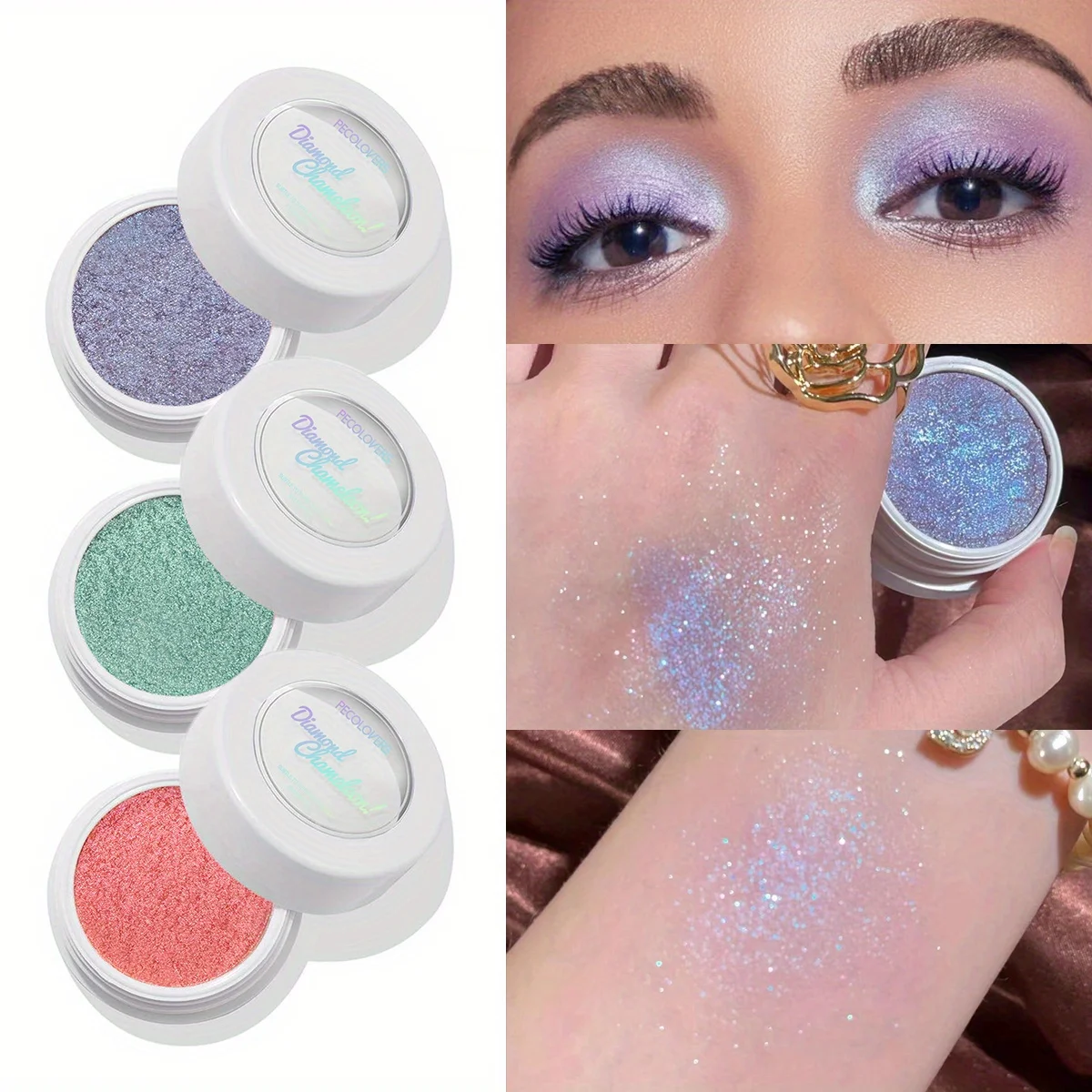 Chameleon Shimmer Eye Gloss Highlighter Diamond Sparkle Eyeshadow Cream Luminous Shiny Finish for Radiant Eyes