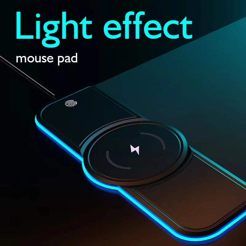 Wireless charging RGB electric mouse pad 15 W / 10W / 7.5W RGB luminous mouse pad cushion pattern mobile phone appliances