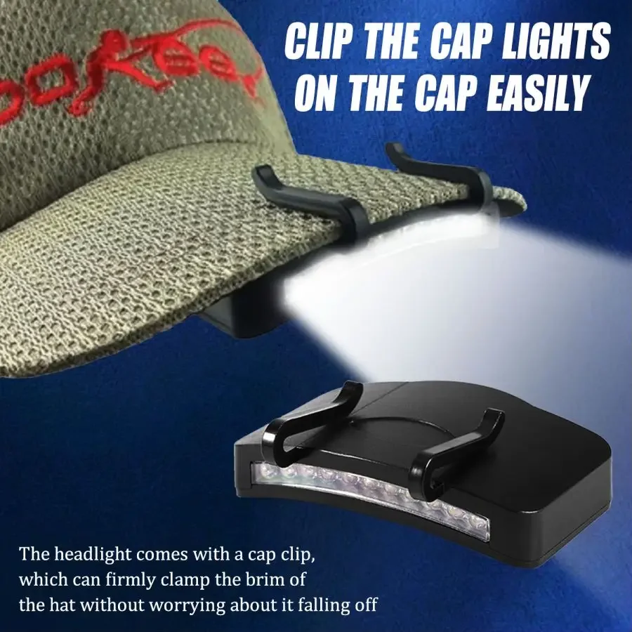 

Powerful Headlamp 11LED Hat Brim Light Baseball Cap Lights Outdoor Headlight Cap Hat Light Clip on Hat for Camping Hiking