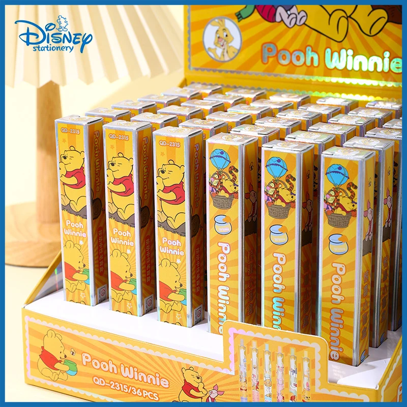 disney pooh urso imprensa gel canetas ferramenta de aprendizagem do aluno 05 black school office supply presente atacado papelaria kawaii 18 pcs 36 pcs 01