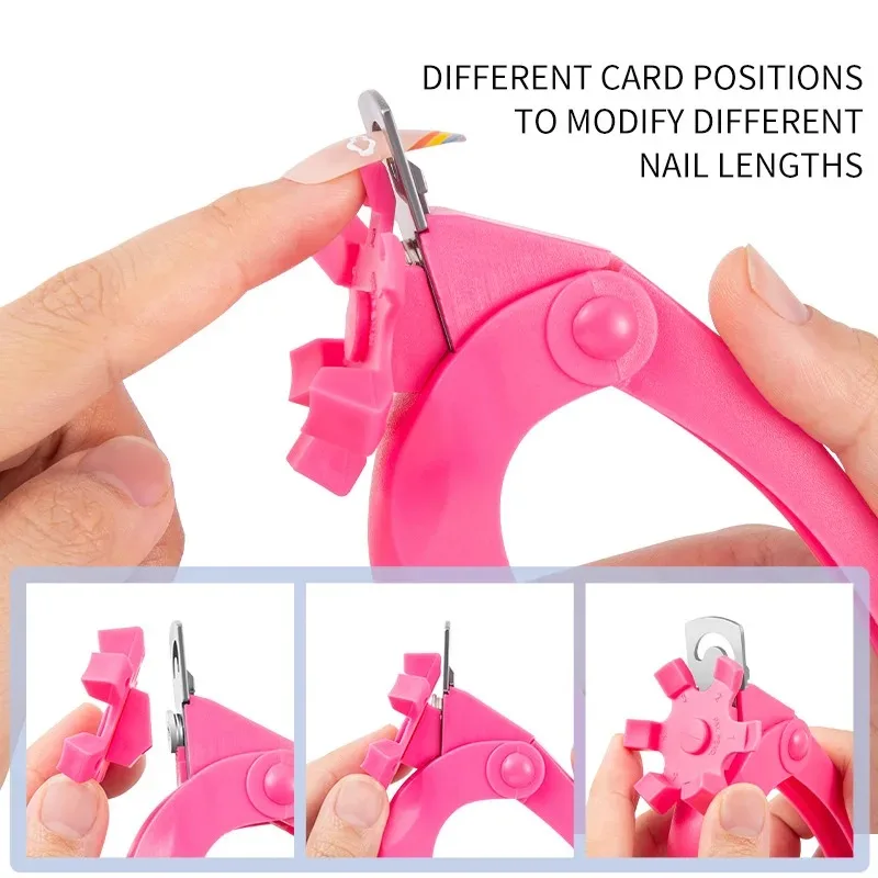 New U Shaped Nail Clipper Acrylic Fake Nail Scissors Nail Tip Edge Cutter Trimmer Manicure with Sizer Precise Cutting Nail Tools