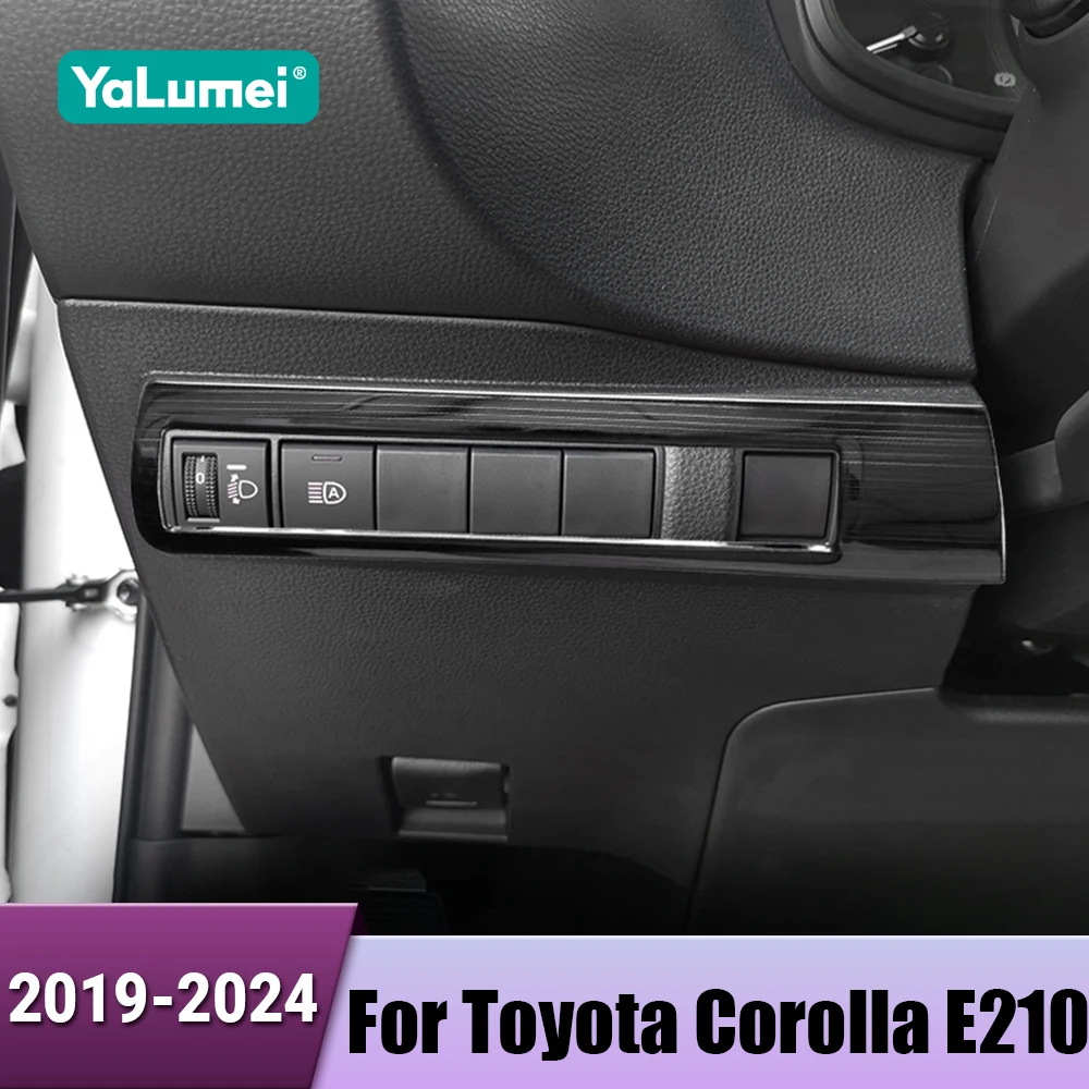 Edelstahl Auto Kopf Lampe Licht Schalter Scheinwerfer Einstellen Knopf Panel Für Toyota Corolla E210 2019 2020 2021 2022 2023 2024 Hybrid